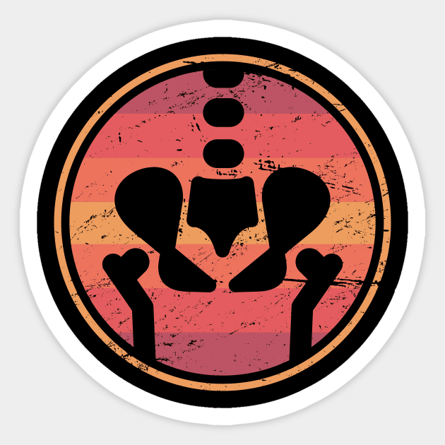 Retro Joint Replacement Hip Surgery Graphic Sticker by MeatMan